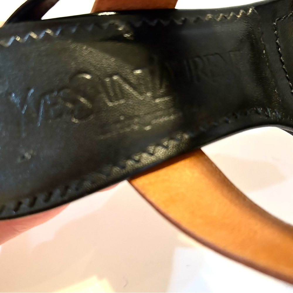 Yves Saint Laurent Leather Heels Worn Once Size 37-1/2 (7). Made in Italy. - Picture 8 of 14